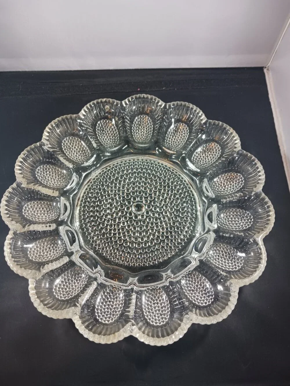 Vintage LE Smith Clear Cut Glass Round 11